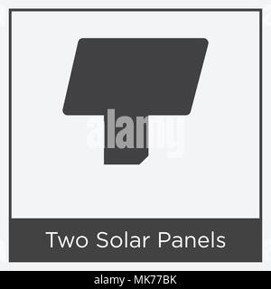 Two Solar Panels icon isolated on white background with gray frame, sign and symbol Stock Vector