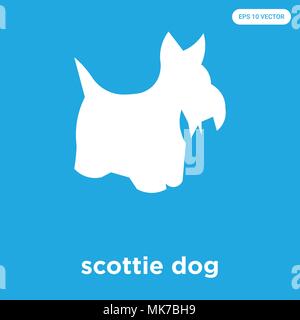 scottie dog vector icon isolated on blue background, sign and symbol Stock Vector