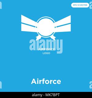Airforce vector icon isolated on blue background, sign and symbol Stock Vector