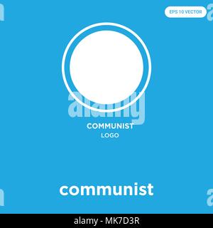 communist vector icon isolated on blue background, sign and symbol Stock Vector