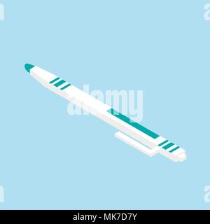 Isometric 3d school supplies,  pen. Vector Back to school background with stationery. Office accessories. Stock Vector