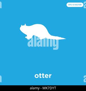 otter vector icon isolated on blue background, sign and symbol Stock Vector