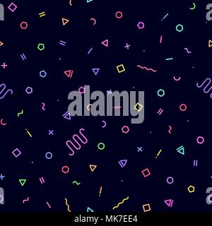 Abstract memphis style pattern. Tileable geometric print Stock Vector