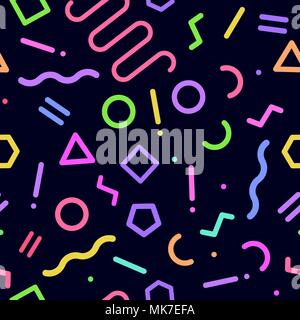 Design from 80s. Seamless memphis pattern illustration Stock Vector