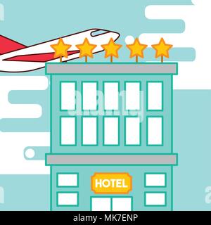 hotel service five star luxury airplane travel vector illustration Stock Vector