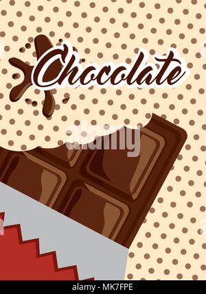 chocolate bar wrap splash polka dots vector illustration Stock Vector