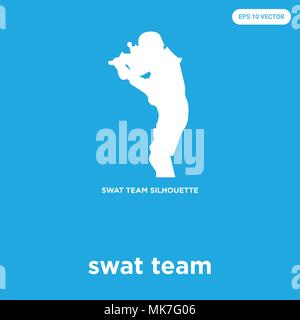 swat team vector icon isolated on blue background, sign and symbol Stock Vector