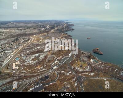 Silver Bay, Minnesota is a Community on the North Shore of Lake Superior in Minnesota that refines Iron Ore into Taconite Stock Photo