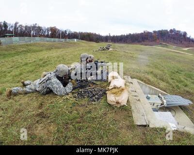 Soldiers with Alpha Company, 287th Infantry, 2nd Brigade Combat Team of Fort Drum, N.Y., conduct live-fire training at a range on North Post during operations for the Vigilant Shield exercise Nov. 3, 2017, at Fort McCoy, Wis. More than 100 Soldiers with 10th Mountain Division units of Fort Drum, N.Y., deployed to Fort McCoy in late October to participate in the emergency deployment readiness exercise. (U.S. Army Photo by Greg Mason, Fort McCoy Multimedia/Visual Information Office, Fort McCoy, Wis.) Stock Photo