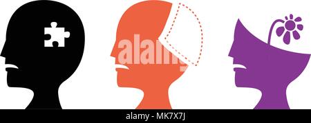 Set of Alzheimer's Disease icons, vector art design Stock Vector