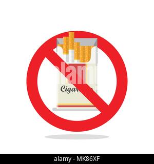Cigarettes pack prohibition sign. Vector illustration Stock Vector