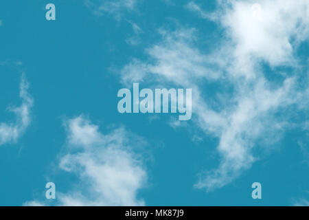 small clouds in the blue sky. Evening sky with lots small clouds - natural background Stock Photo
