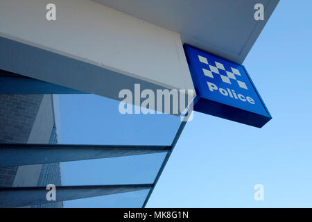 front of new Tweed Heads Police Station including sign Stock Photo