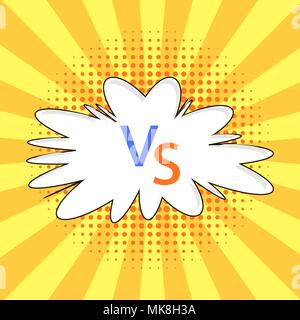 Concept of Confrontation, Together Final Fighting. Versus VS Letters Fight Background in Flat Comics Style with Halftone Stock Vector