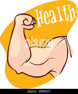 Muscle arms, strong bicep vector illustration Stock Vector