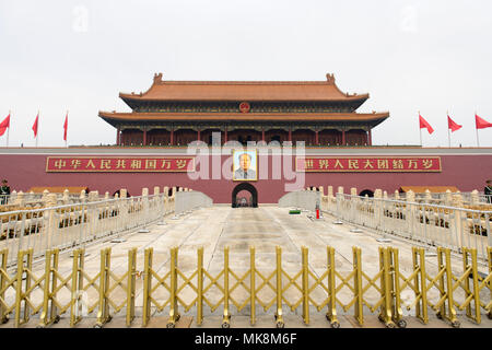 Beijing tiananmen square in China Stock Photo