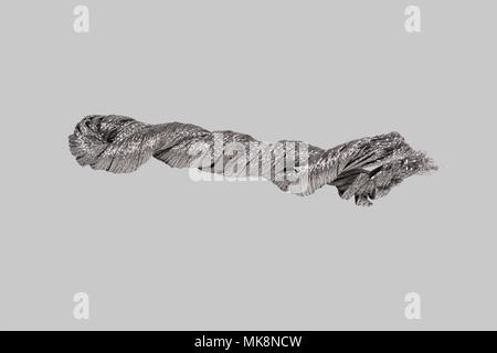 Twisted copper wire. Close-up. Isolated on a gray background. Stock Photo