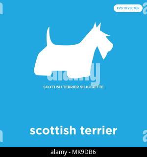 scottish terrier vector icon isolated on blue background, sign and symbol Stock Vector