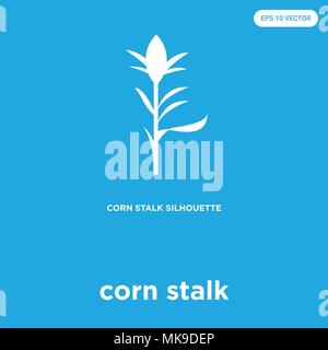corn stalk vector icon isolated on blue background, sign and symbol Stock Vector
