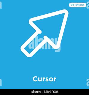 Cursor vector icon isolated on blue background, sign and symbol Stock Vector