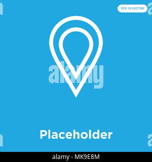 Placeholder vector icon isolated on blue background, sign and symbol Stock Vector