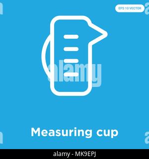 Measuring cup vector icon isolated on blue background, sign and symbol Stock Vector