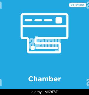 Chamber vector icon isolated on blue background, sign and symbol Stock Vector