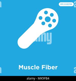Muscle Fiber vector icon isolated on blue background, sign and symbol Stock Vector