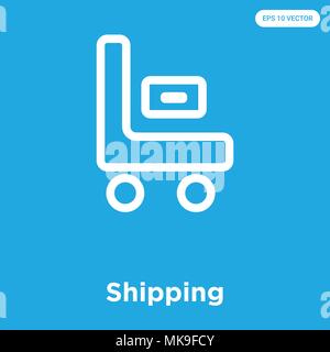 Shipping vector icon isolated on blue background, sign and symbol Stock Vector