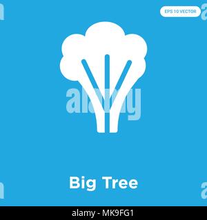 Big Tree vector icon isolated on blue background, sign and symbol Stock Vector