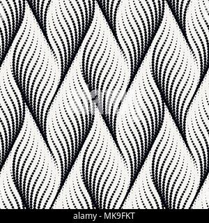 Abstract dotted wave stylish texture. Endless modern halftone background. Vector seamless geometric pattern Stock Vector