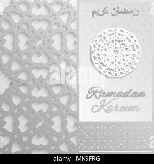 Ramadan Kareem greeting card,invitation islamic style.Arabic circle golden pattern.Gold ornament on black, brochure Stock Vector