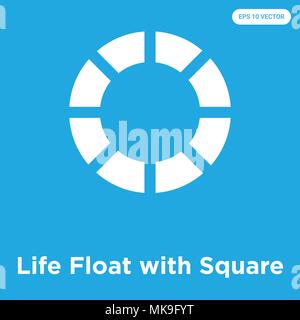 Life Float with Square vector icon isolated on blue background, sign and symbol Stock Vector