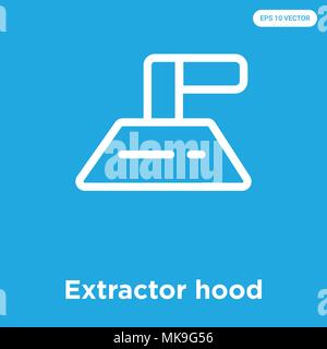 Extractor hood vector icon isolated on blue background, sign and symbol Stock Vector