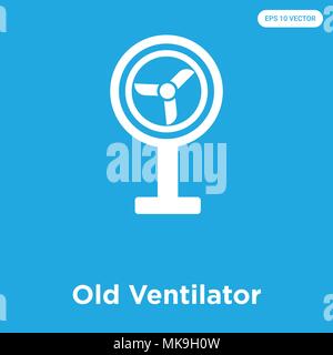 Old Ventilator vector icon isolated on blue background, sign and symbol Stock Vector