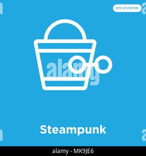 Steampunk vector icon isolated on blue background, sign and symbol Stock Vector