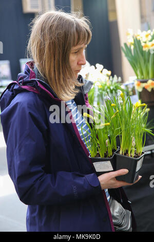 People attend Royal Horticultural Society’s (RHS) London Orchid Show and Plant Fair in Westminster which showcases some of the finest spring plant displays, an abundance of exotic orchids and the opportunity to view an exclusive preview of the RHS Chelsea Flower Show 2018.  Featuring: Atmosphere, View Where: London, United Kingdom When: 06 Apr 2018 Credit: Dinendra Haria/WENN Stock Photo