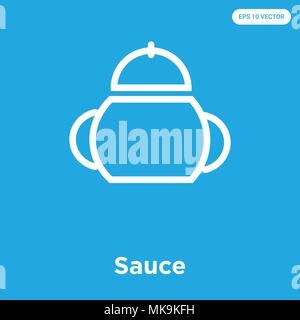 Sauce vector icon isolated on blue background, sign and symbol Stock Vector