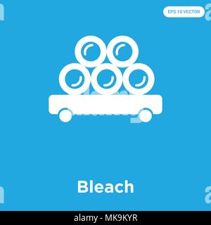 Bleach vector icon isolated on blue background, sign and symbol Stock Vector