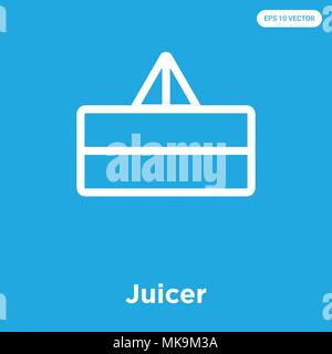 Juicer vector icon isolated on blue background, sign and symbol Stock Vector