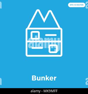 Bunker vector icon isolated on blue background, sign and symbol Stock Vector