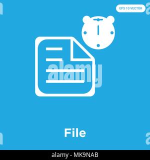 File vector icon isolated on blue background, sign and symbol Stock Vector