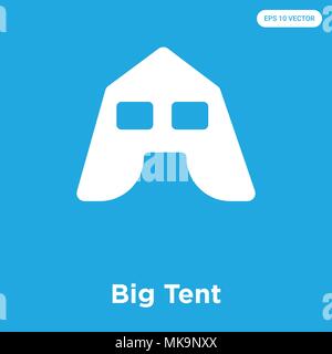 Big Tent vector icon isolated on blue background, sign and symbol Stock Vector
