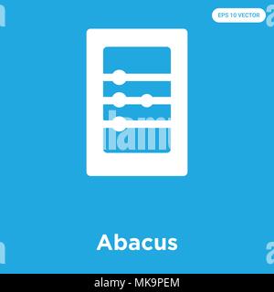 Abacus vector icon isolated on blue background, sign and symbol Stock Vector