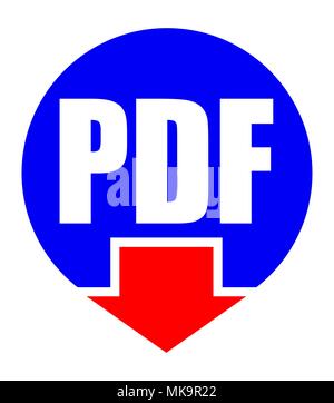 PDF download flat icon for your design. Stock Vector