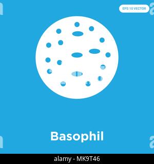 Basophil vector icon isolated on blue background, sign and symbol Stock Vector