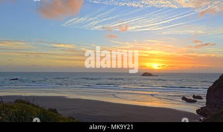 sunset taken at the muriwai beach Stock Photo