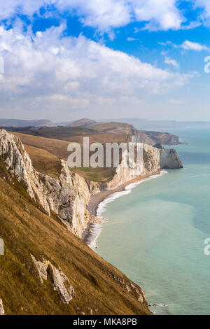 Looking east from White Nothe Point towards Bat Head on the Jurassic Coast Path. Dorset, England, UK Stock Photo