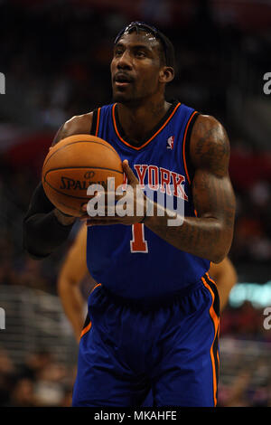 November 20, 2010. Amar'e Stoudemire #1 of the New York Knicks in action against the Los Angeles Clippers during the game at the Staples Center in Los Angeles, CA. Stock Photo