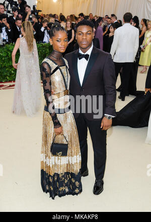 New York, NY, USA. 7th May, 2018. 07 May 2018 - New York, New York - Letitia Wright, John Boyega. 2018 Metropolitan Museum of Art Costume Institute Gala: ''Heavenly Bodies: Fashion and the Catholic Imagination. Photo Credit: Christopher Smith/AdMedia Credit: Christopher Smith/AdMedia/ZUMA Wire/Alamy Live News Stock Photo